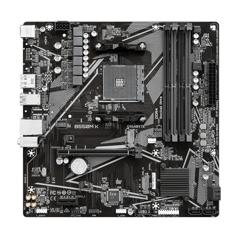 GIGABYTE B550M-K AMD B550 Micro-ATX Motherboard - Image 2