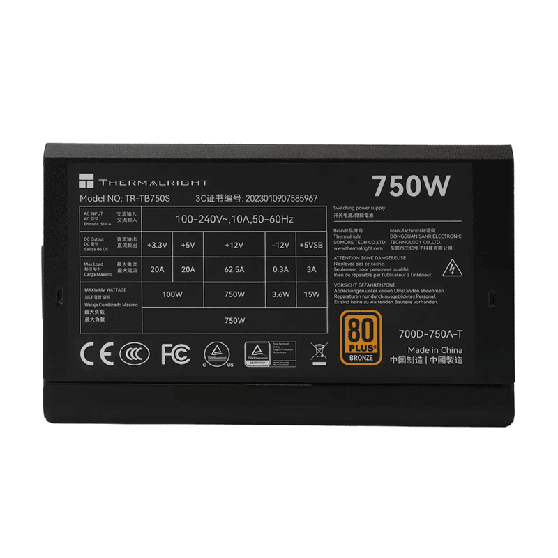 Thermalright TR‑TB750S 750W 80+ Bronze Power Supply – Efficient ATX PSU - Image 3