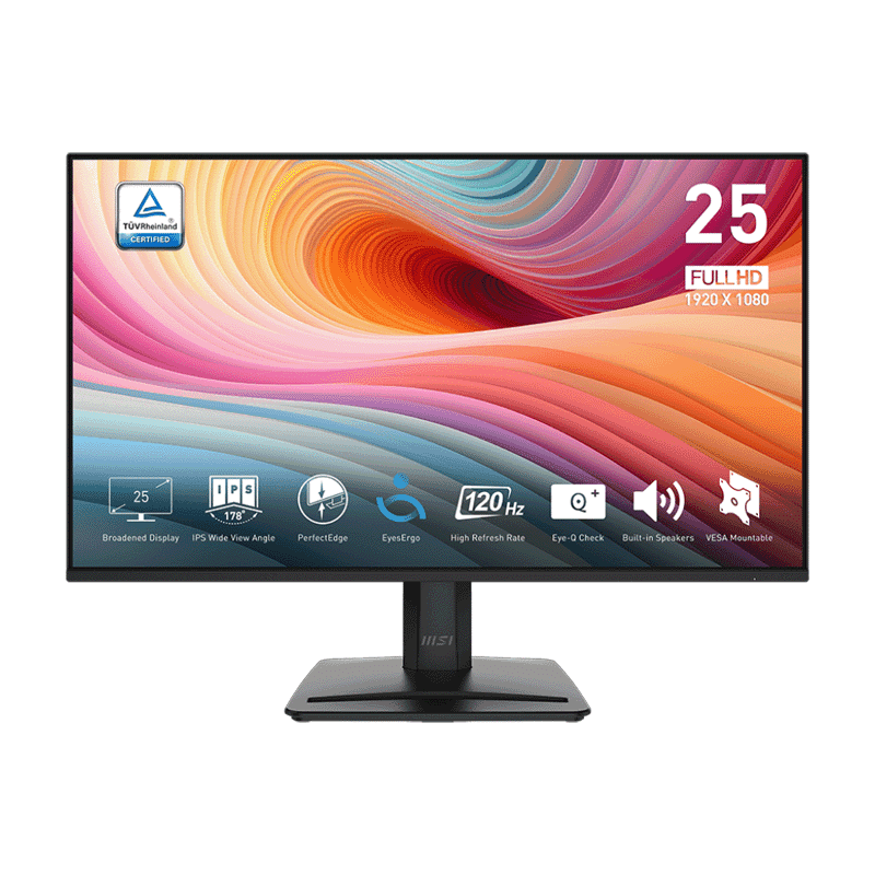 MSI PRO MP251 E2 24.5" FHD IPS 100Hz Eye Care Monitor | Reliable Office Display 1 MSI PRO MP251 E2 24.5 inch FHD IPS eye care monitor