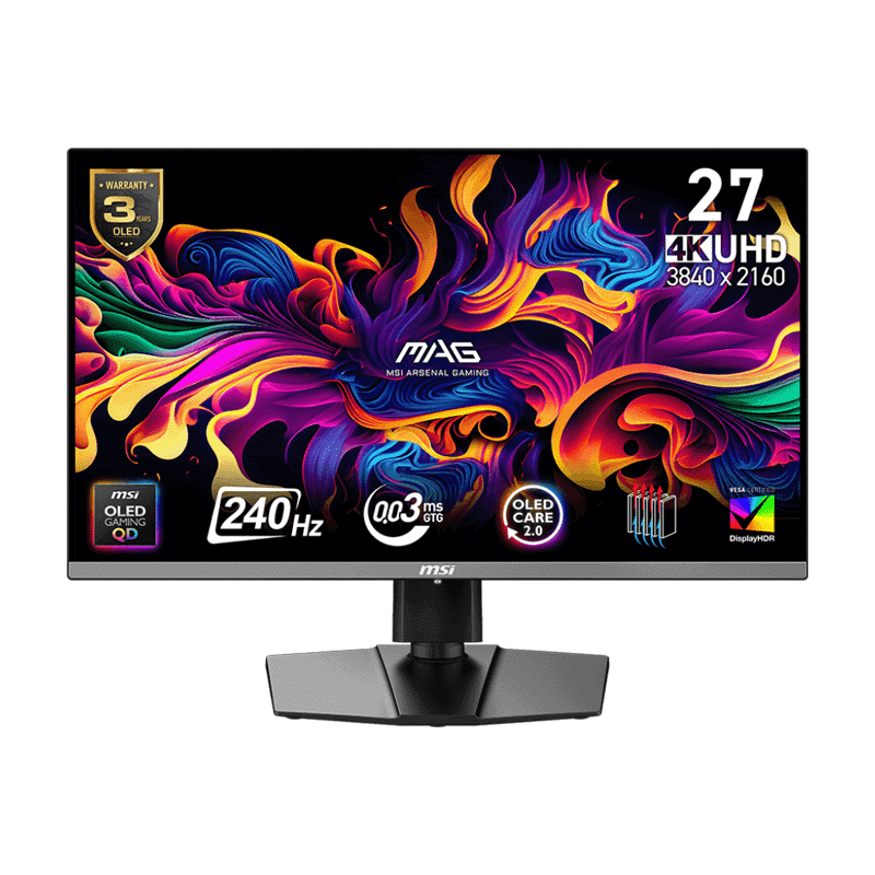 MSI MAG 272UP 27″ QD-OLED 4K 240Hz Gaming Monitor | Ultra Fast OLED 1 MSI MAG 272UP 27 inch QD-OLED 4K gaming monitor