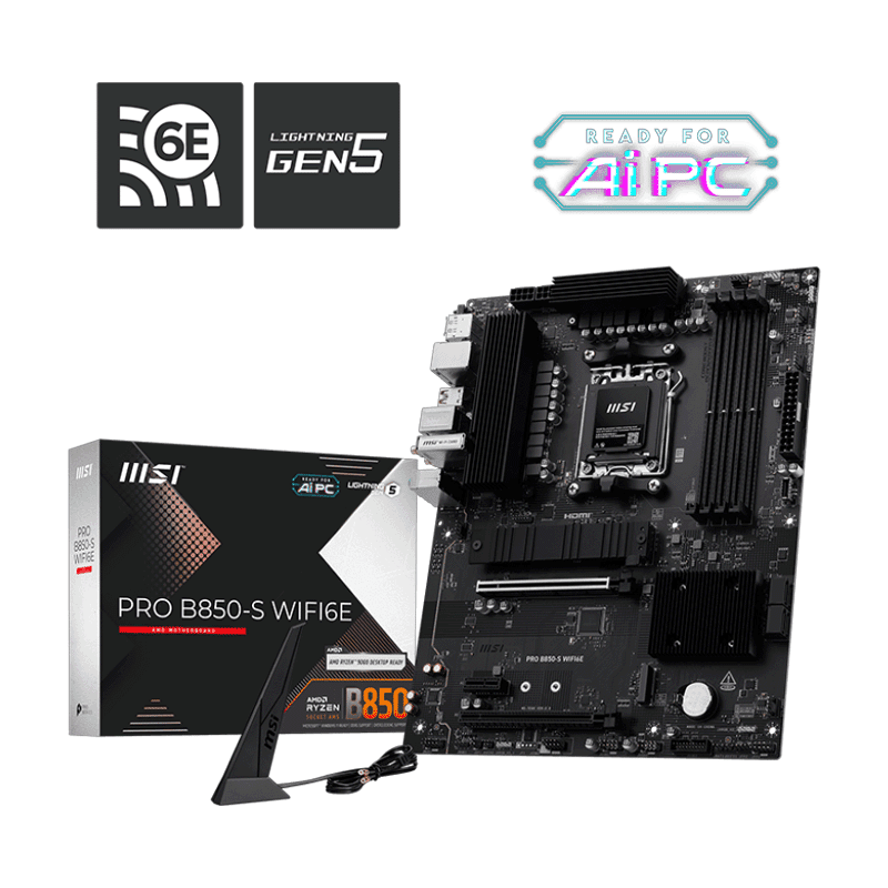 MSI PRO B850‑S WIFI 6E Intel B850 Micro‑ATX Motherboard – High‑Performance AM5 Board 1 MSI PRO B850‑S WIFI 6E motherboard AMD B850 Micro‑ATX board