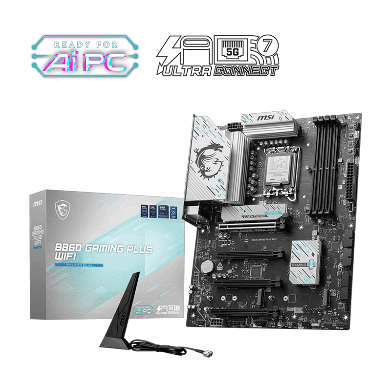 MSI B860 GAMING PLUS WIFI Intel B860 ATX Motherboard – High‑Performance Gaming Board 1 MSI B860 GAMING PLUS WIFI motherboard Intel B860 ATX board