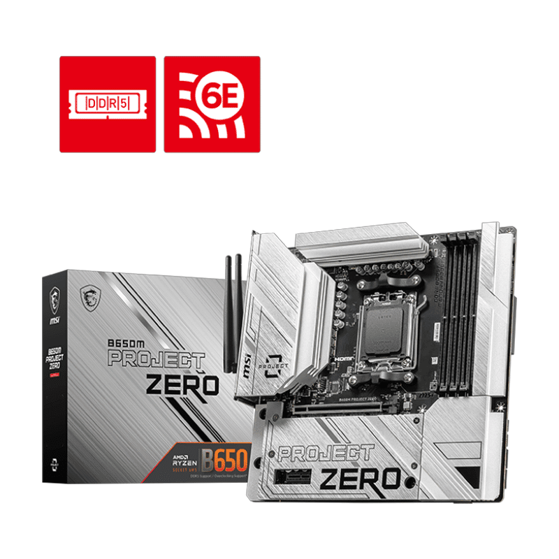 MSI B650M PROJECT ZERO motherboard AMD B650 Micro‑ATX board