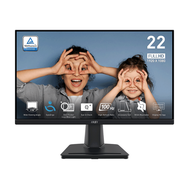 MSI PRO MP225 21.45" FHD IPS 100Hz Business Monitor | Professional Display 1 MSI PRO MP225 21.45 inch FHD IPS business monitor
