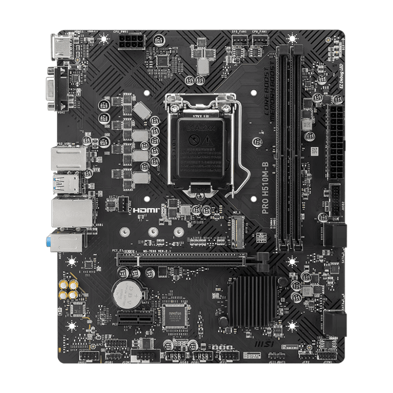 MSI PRO H510M‑B D4 Intel H510 Micro‑ATX Motherboard – Reliable Entry‑Level LGA1200 Board 2 MSI PRO H510M‑B D4 Intel H510 Micro‑ATX Motherboard – Reliable Entry‑Level LGA1200 Board - Image 2