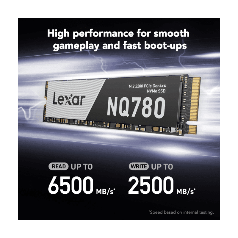Lexar NQ780 1TB NVMe SSD | PCIe Gen4 (6500MB/s) 2 Lexar NQ780 1TB NVMe SSD | PCIe Gen4 (6500MB/s) - Image 2