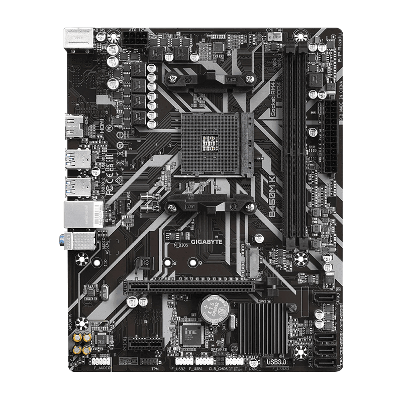 GIGABYTE B450M K DDR4 AMD Motherboard 2 GIGABYTE B450M K DDR4 AMD Motherboard - Image 2