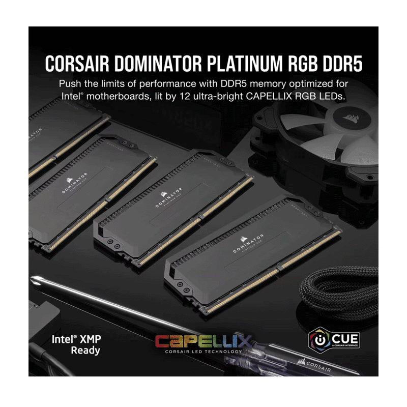 Corsair Dominator Platinum 64GB (32*2) DDR5 6600MHz CL32 RAM – Premium RGB Desktop Memory 2 Corsair Dominator Platinum 64GB (32*2) DDR5 6600MHz CL32 RAM – Premium RGB Desktop Memory - Image 2