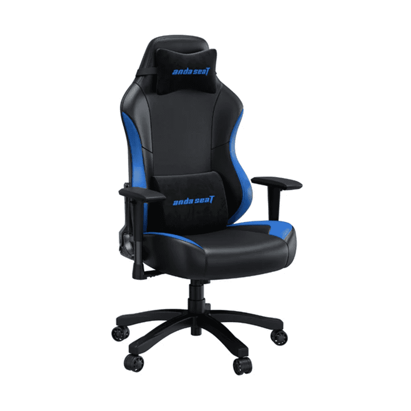 ANDASEAT LUNA Gaming Chair Black Blue — Ergonomic Design 1 ANDASEAT LUNA Gaming Chair black blue shoulder design