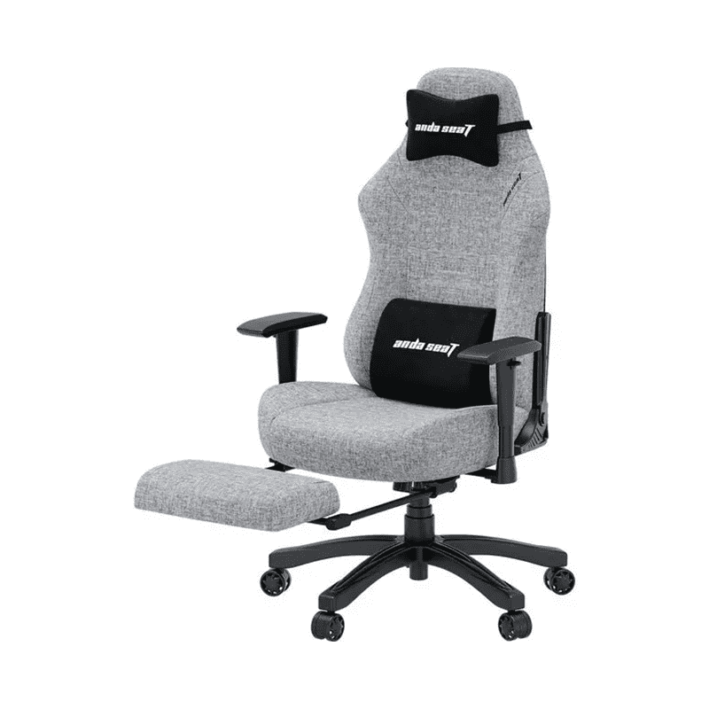 ANDASEAT LUNA PRO Chair Grey Fabric — With Footrest 1 ANDASEAT LUNA PRO Chair grey fabric with footrest