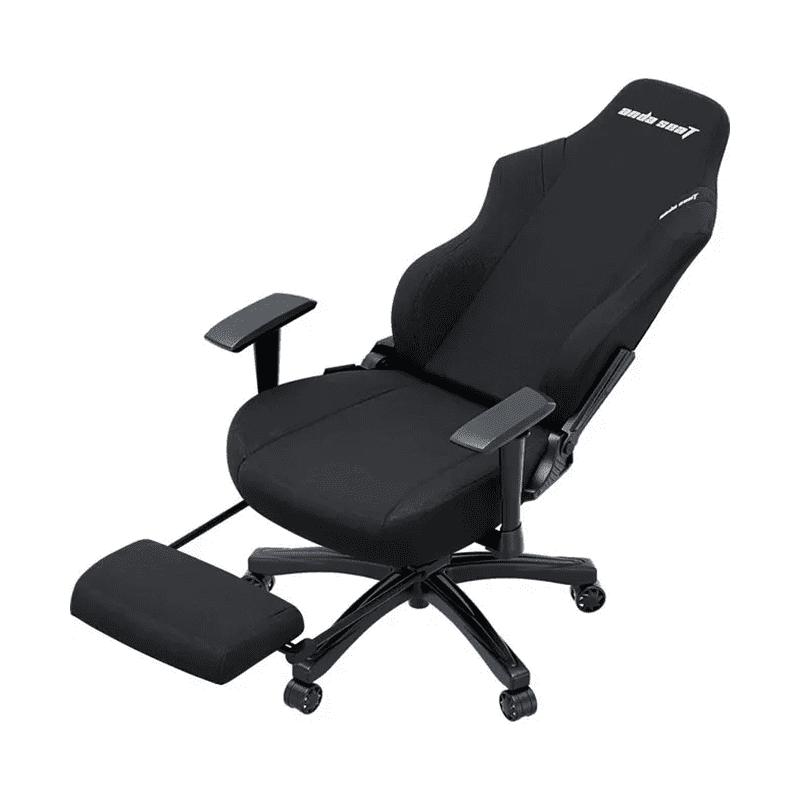 ANDASEAT LUNA PRO Gaming Chair Black — With Footrest 1 ANDASEAT LUNA PRO Gaming Chair black fabric with footrest