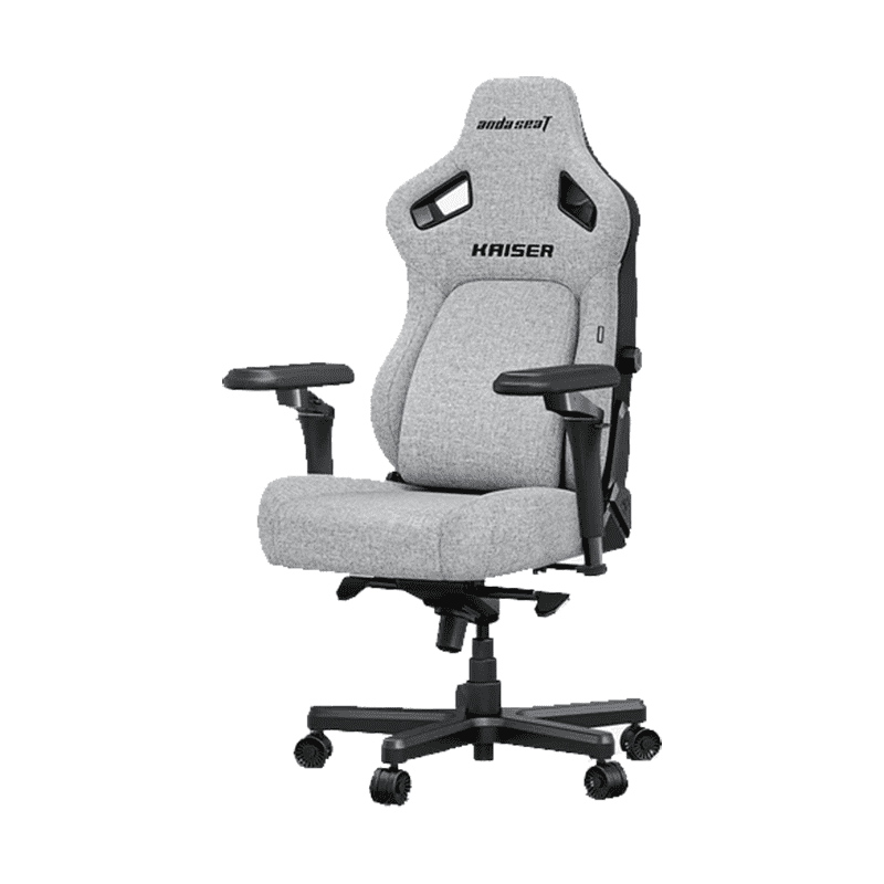 ANDASEAT Kaiser 4L Chair Ash Grey Fabric ergonomic gaming seat