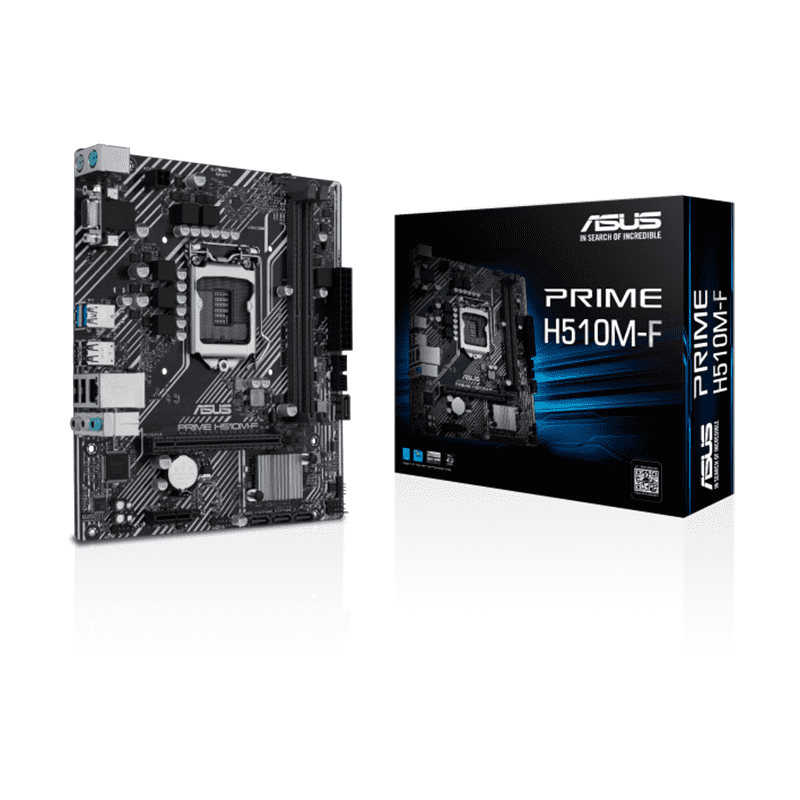 ASUS Prime H510M-F DDR4 ATX Motherboard 1 ASUS Prime H510M‑F DDR4 LGA1200 Micro‑ATX motherboard front view