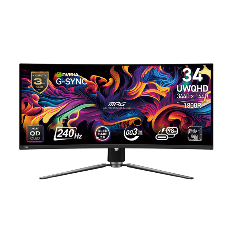 MPG 341CQPX QD‑OLED 34" UWQHD Gaming Monitor 1 MSI MPG 341CQPX QD-OLED 34 inch ultrawide gaming monitor