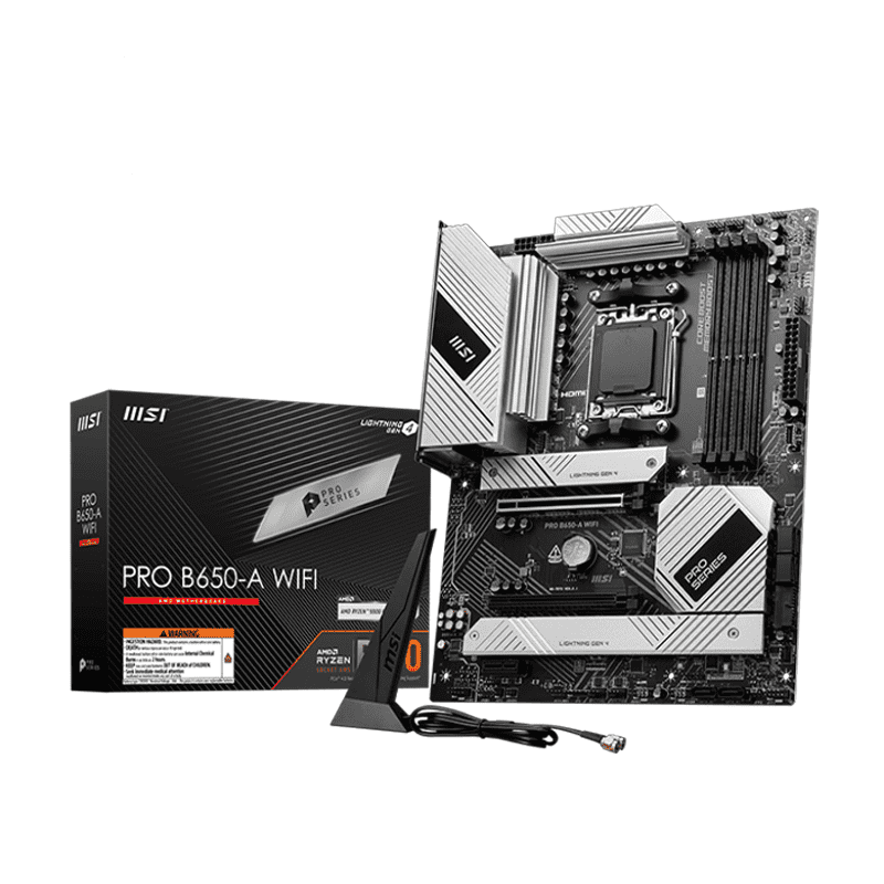 MSI PRO B650-A WIFI Motherboard ATX AMD AM5 DDR5 1 MSI PRO B650-A WIFI motherboard AM5 DDR5 with Wi-Fi 6E