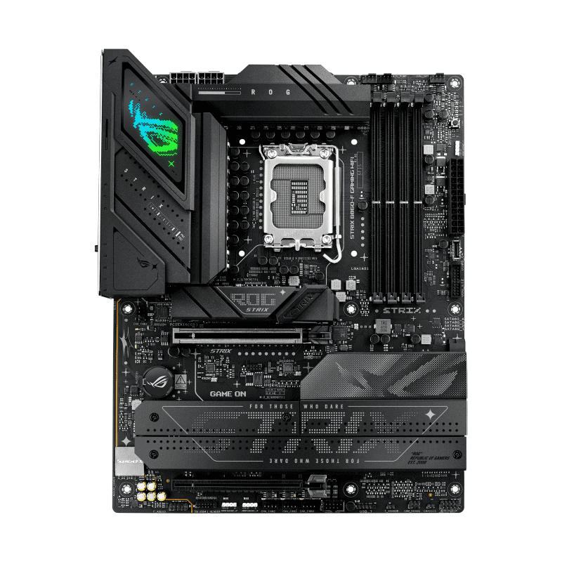 ASUS ROG Strix B860-F Gaming WiFi DDR5 Motherboard 1 ASUS ROG Strix B860-F gaming WiFi DDR5 motherboard front view