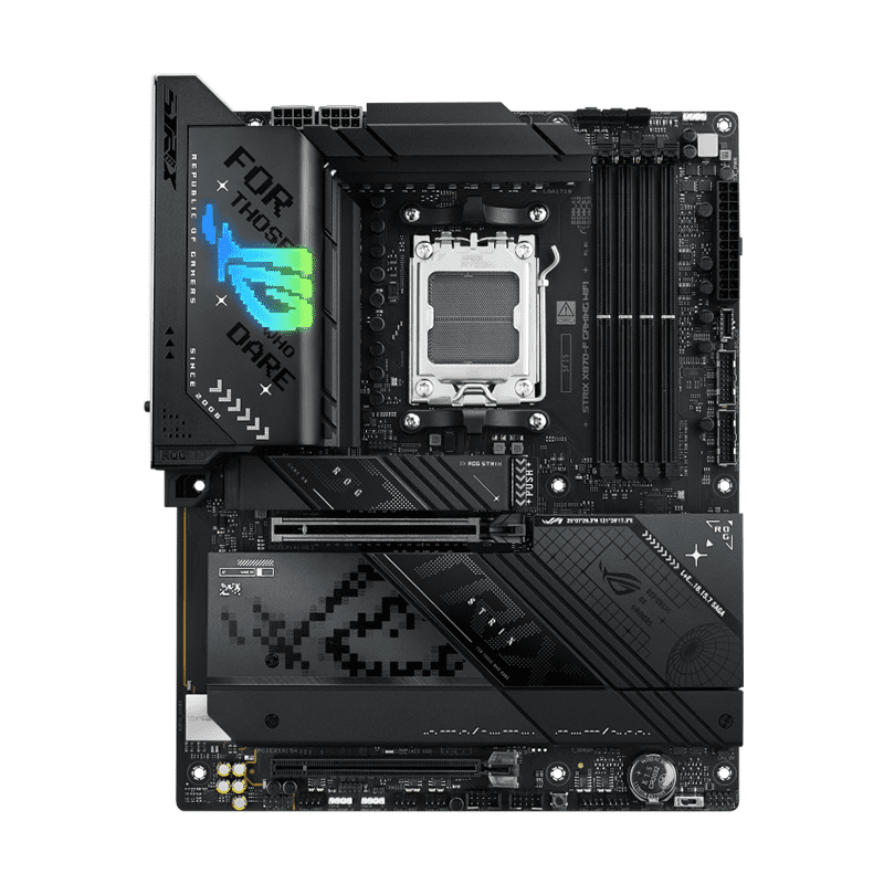 ASUS ROG Strix X870‑F Gaming WiFi DDR5 Motherboard 1 ASUS ROG Strix X870‑F Gaming WiFi DDR5 ATX motherboard front view