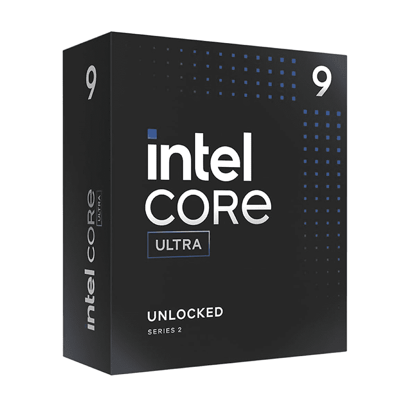 Intel Ultra 9 285 Box desktop processor retail packaging
