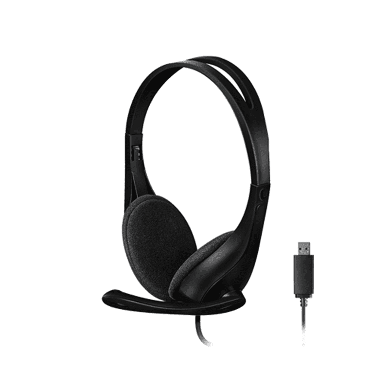 A4Tech HU‑9 USB stereo headset black front view