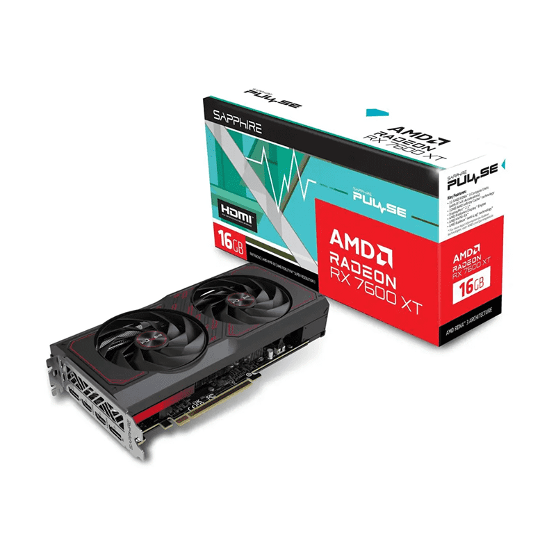 SAPPHIRE PULSE AMD Radeon RX 7600 XT 16GB Graphics Card – RDNA 3 Gaming GPU 1 SAPPHIRE PULSE AMD Radeon RX 7600 XT 16GB GDDR6 graphics card