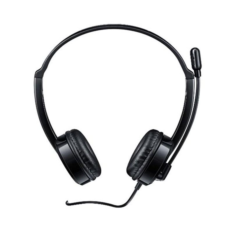 Rapoo H100 Wired Stereo Headset Black – Comfortable Audio & Clear Communication 1 Rapoo H100 wired stereo headset black with 3.5mm jack