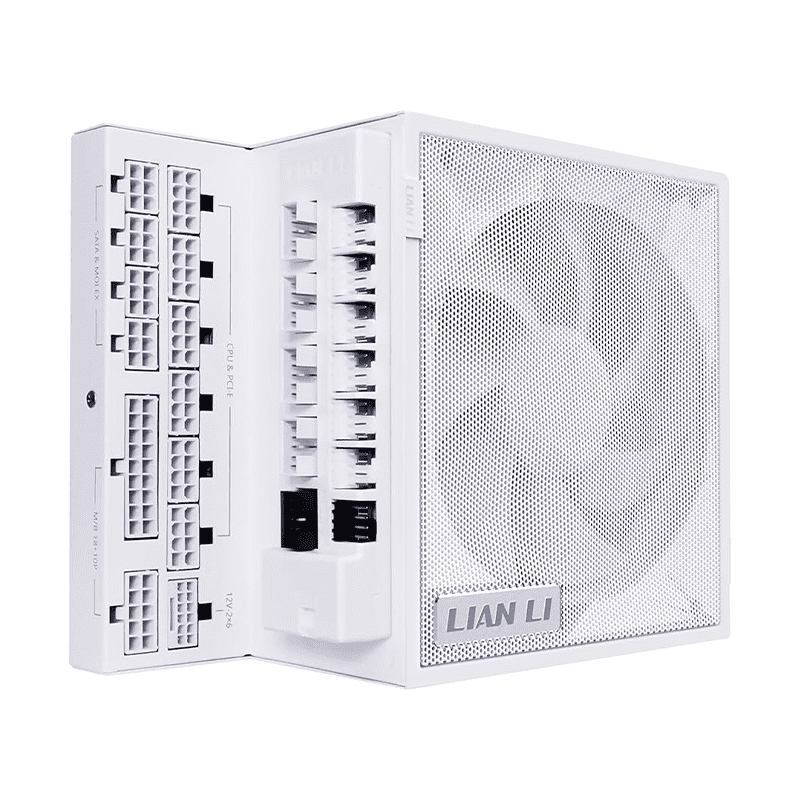 Lian Li EG1000G white EDGE GOLD 1000W PSU front view