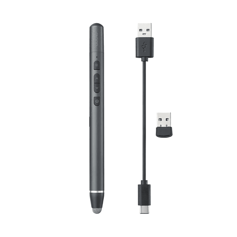 RAPOO Wireless Presenter XR200 Black for Professional Slide Control 1 RAPOO XR200 wireless presenter black front view