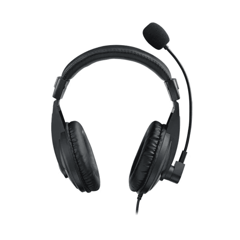 RAPOO H150S USB Stereo Headset Black for Clear Communication 1 RAPOO H150S USB headset black front view