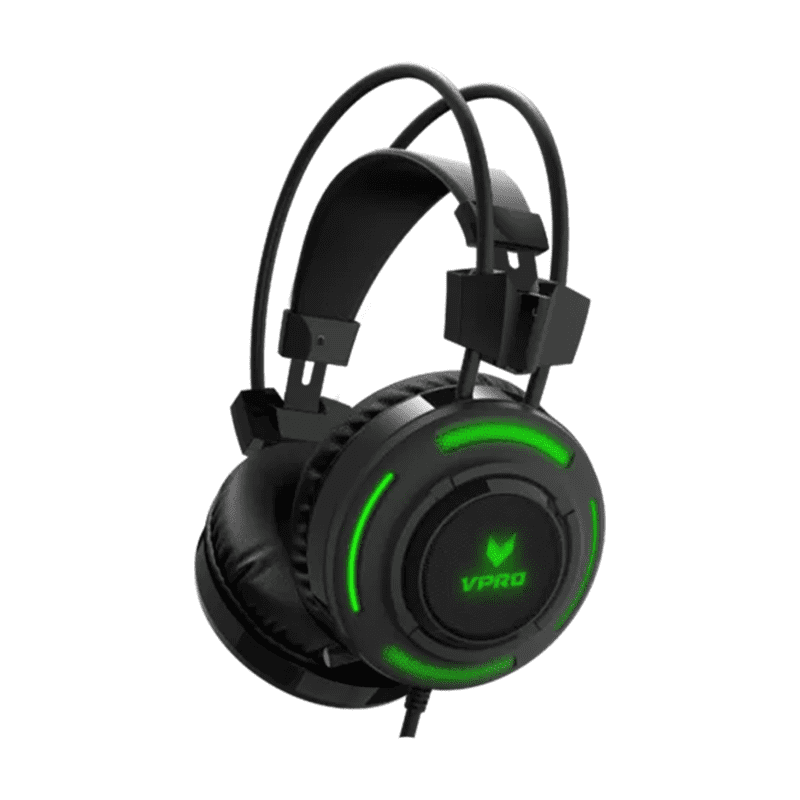 RAPOO H200 Virtual 7.1 Channels Gaming Headset Black with USB Sound 1 RAPOO H200 gaming headset black front view