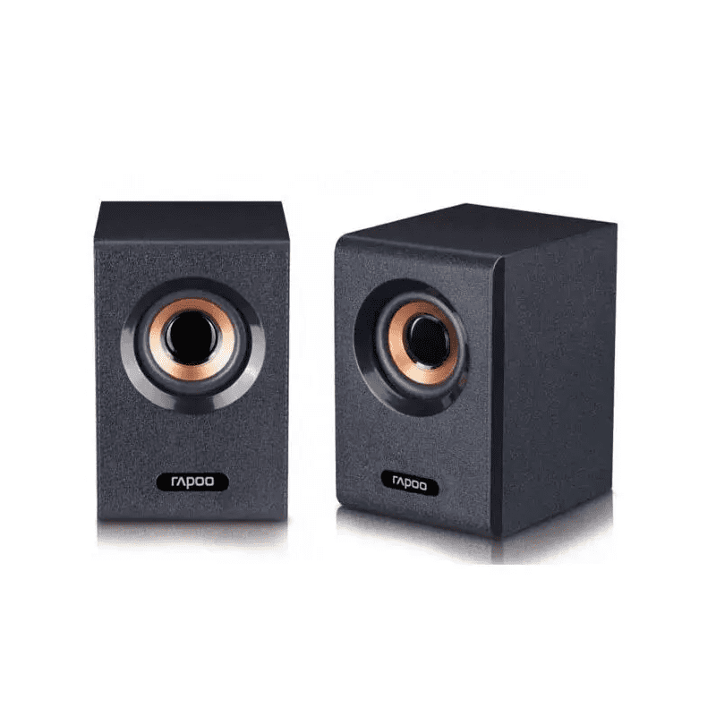 RAPOO A80 Compact Stereo Speaker Black with Rich Sound 1 RAPOO A80 compact stereo speaker black front view