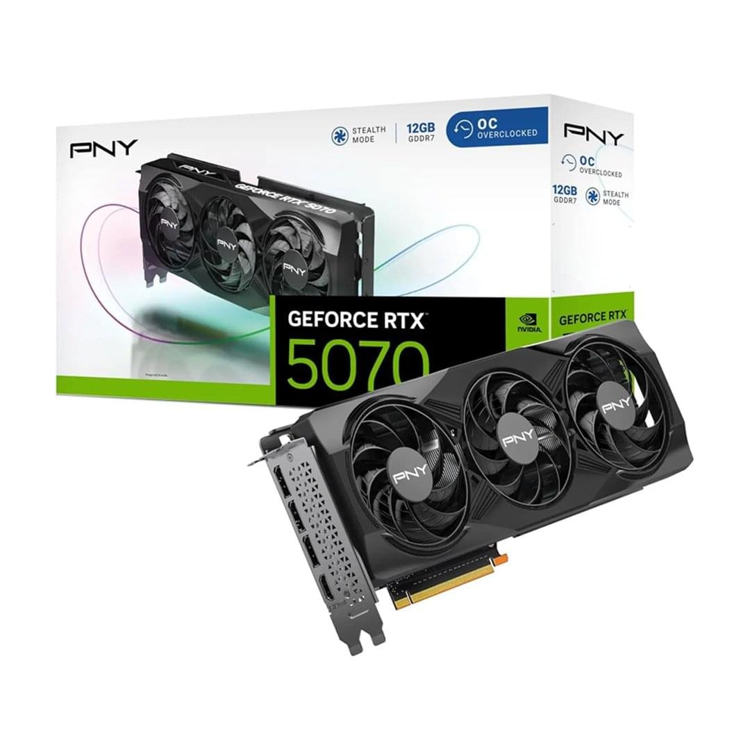 PNY GeForce RTX 5070 OC 12GB GDDR7 Graphics Card – Triple Fan High Performance GPU 1 PNY RTX 5070 OC triple fan graphics card