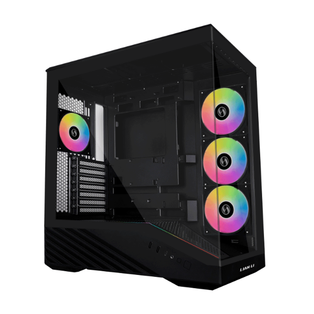 LIAN LI Vector V100R Black Mid Tower Panoramic Gaming Case 1 LIAN LI Vector V100R Black gaming case