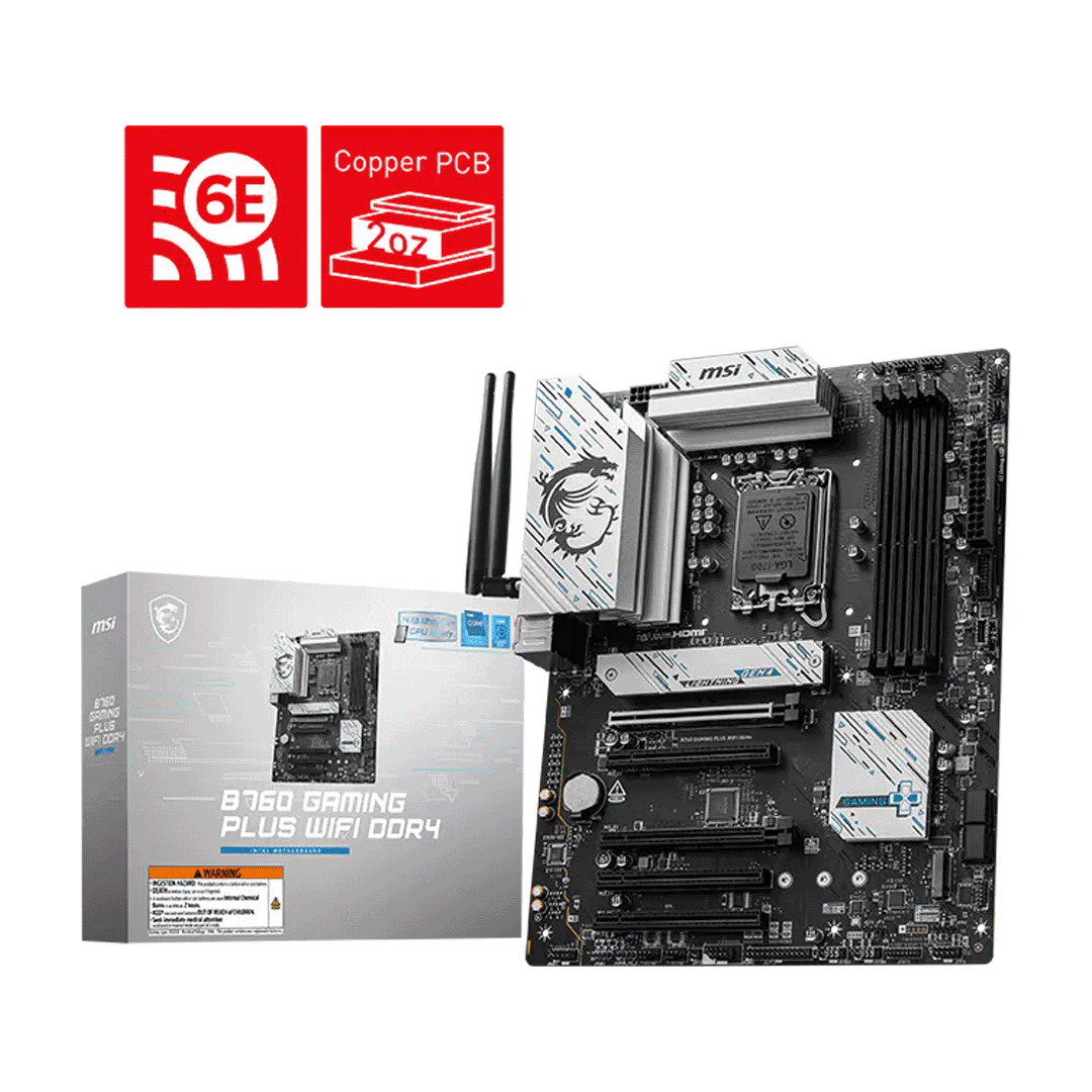 MSI B760 GAMING PLUS WIFI DDR4 Motherboard 1 MSI B760 GAMING PLUS WIFI DDR4 motherboard